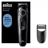Braun BeardTrimmer 3 Beard Trm 3 BT3400, Washable, Battery, Black