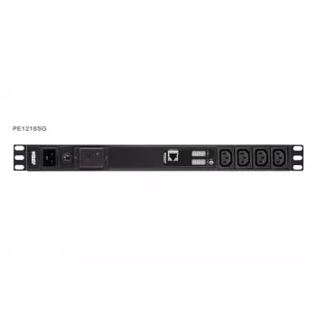 ATEN Basic Metered 1U PDU with Surge Protection, Basic, Metered, 1U, Black, LCD, 18 AC outlet(s), C13 coupler