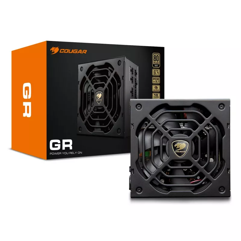 Power Supply COUGAR GR 1000W ATX3.1 PCIE 5.1 80 PLUS Gold, 1000 W, 20+4 pin ATX, 120 mm fan