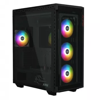 XPG BATTLECRUISER II ST Mid-Tower Black, Midi Tower, PC, Black, ATX, EATX, micro ATX, Mini-ITX, Stainless steel, Gaming