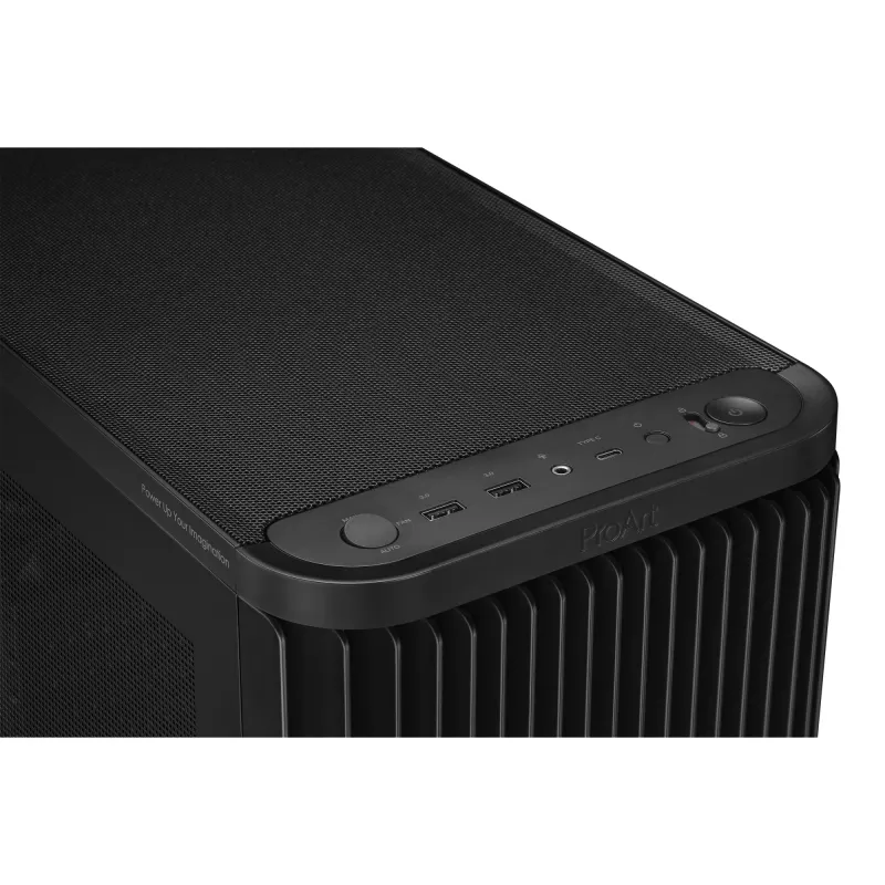 PC Case ASUS ProArt PA401 Mesh Panel Black, ATX, 2x160mm front, 1x120mm rear, 2x3.5 inch + 2x2.5 inch, USB 3.2 Gen1