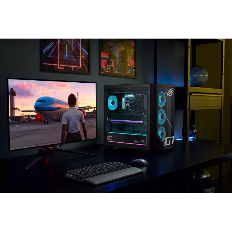 ASUS ROG G700 GM700TZ-R8400F004WS AMD Ryzen™ 5 8400F 32 GB DDR5-SDRAM 1 TB SSD NVIDIA GeForce RTX 5060 Ti Windows 11 Home Tower PC Black