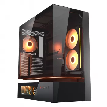 Cougar CFV235 Vision Midi Tower PC Case, ARGB, 9.16 inch LCD (1920×462), Tempered Glass, Black