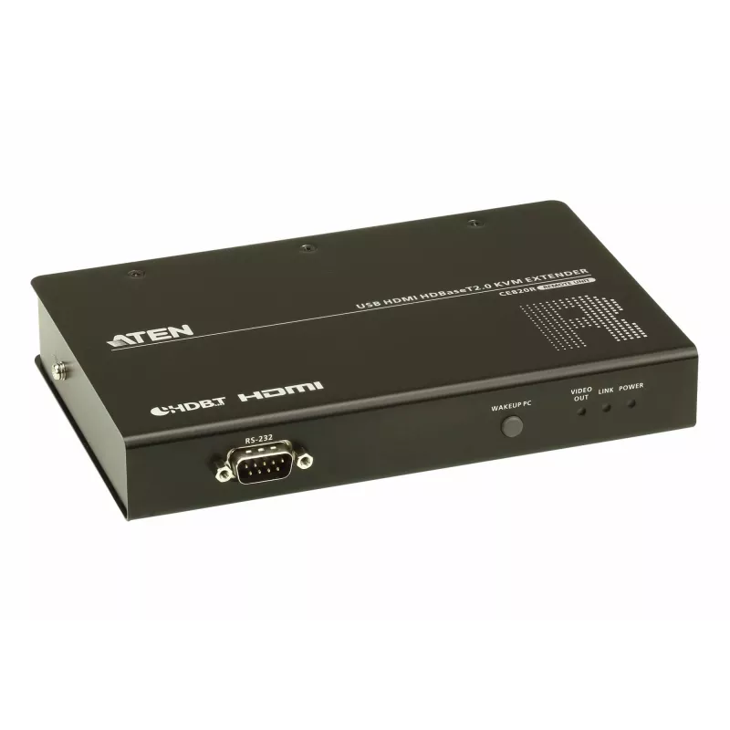 ATEN USB HDMI HDBaseT2.0 KVM Extender/Remote, Receiver, Wired, 100 m, Cat5e, Cat6, Cat6a, 4096 x 2160 pixels, Black