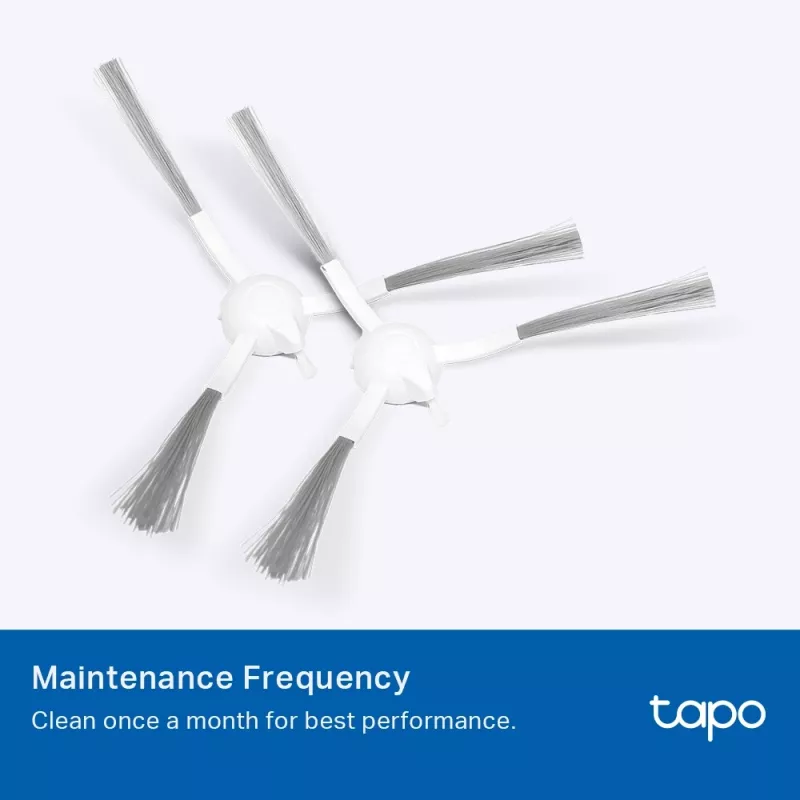 Accessory kit for TP-Link Tapo RVA100 robot vacuum — 2 washable HEPA filters, main brush, 2 side brushes (black/white)