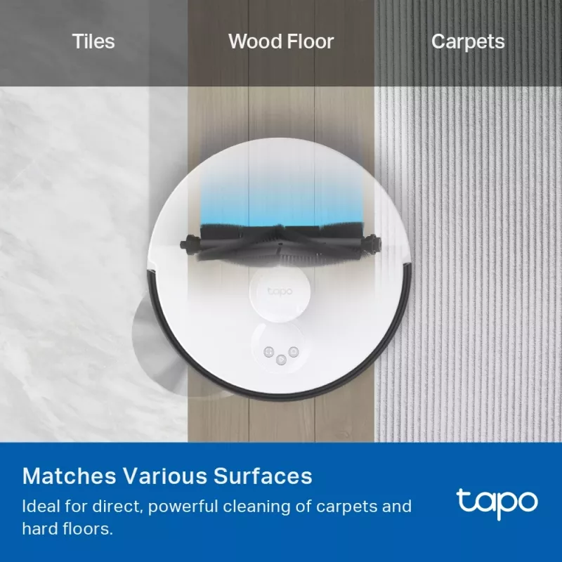 Accessory kit for TP-Link Tapo RVA100 robot vacuum — 2 washable HEPA filters, main brush, 2 side brushes (black/white)
