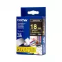 Brother Gloss Laminated Tape, Gold on black, TZ, Black, Thermal transfer, China, Gloss