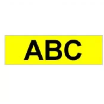 Brother Strong Adhesive Gloss Laminated Tape - 9mm, Black/Yellow label-making tape TZ