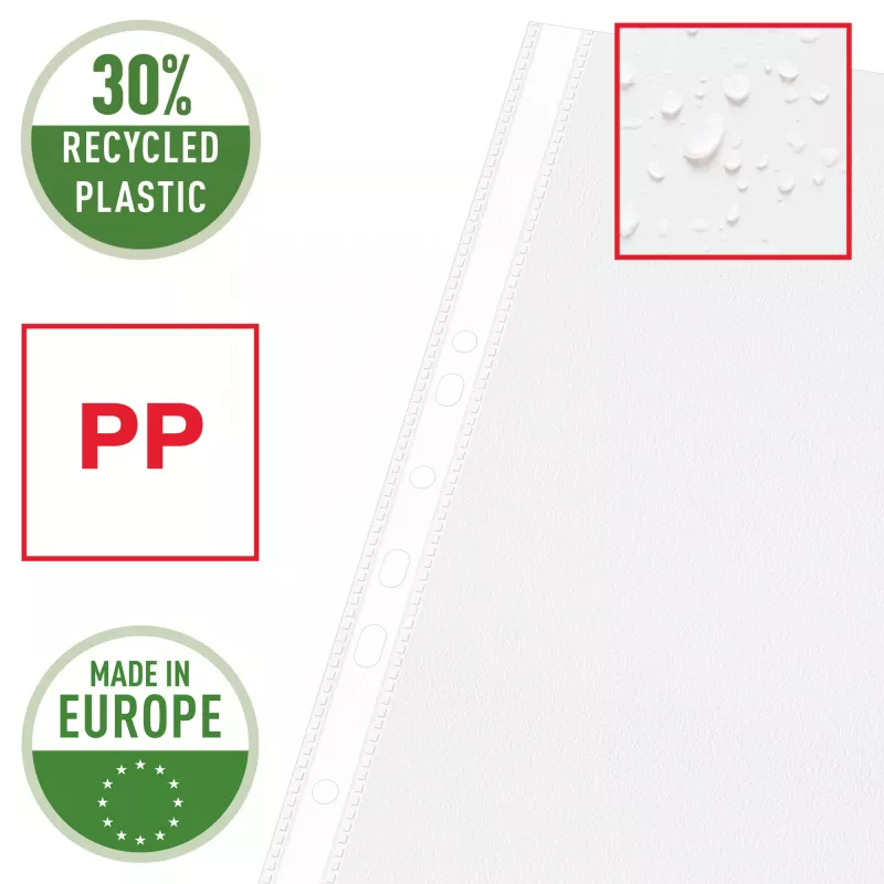 Esselte Quality Pocket A3 Portrait, 30% pre-consumer recycled plastic