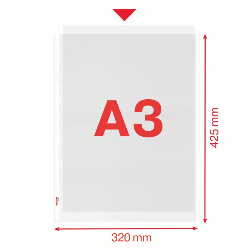 Esselte Quality Pocket A3 Portrait, 30% pre-consumer recycled plastic