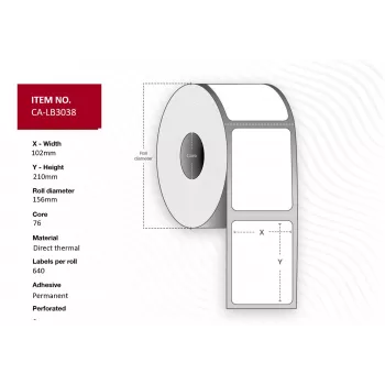 Capture CA-LB3038 printer label White