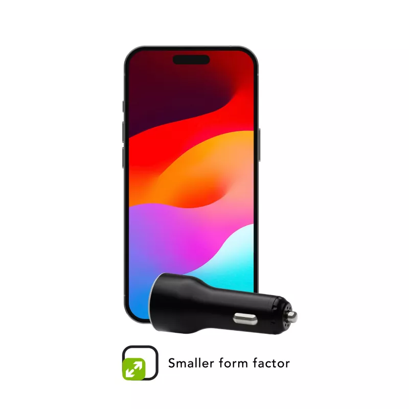 Car Charger USB-C 65W by d bramante re-charge — 12–24V cigar lighter, 1× USB-C, Black