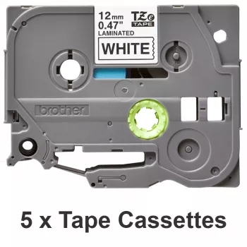 Label tape Brother TZE-231M5 Black on white 1.2 cm x 8 m