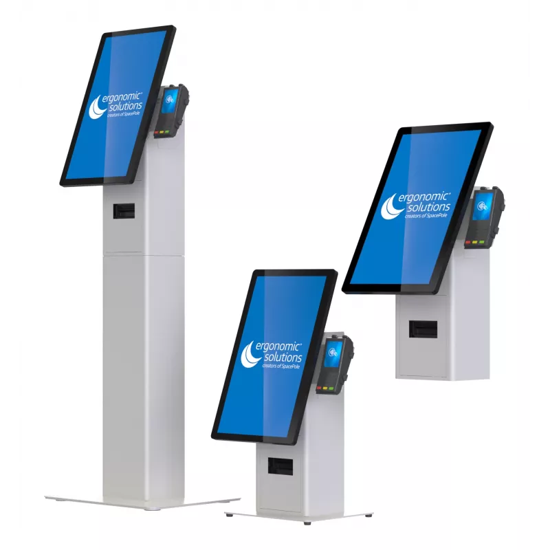 Kiosk set Ergonomic Solutions SpacePole Mini Kiosk Countertop Black Metal