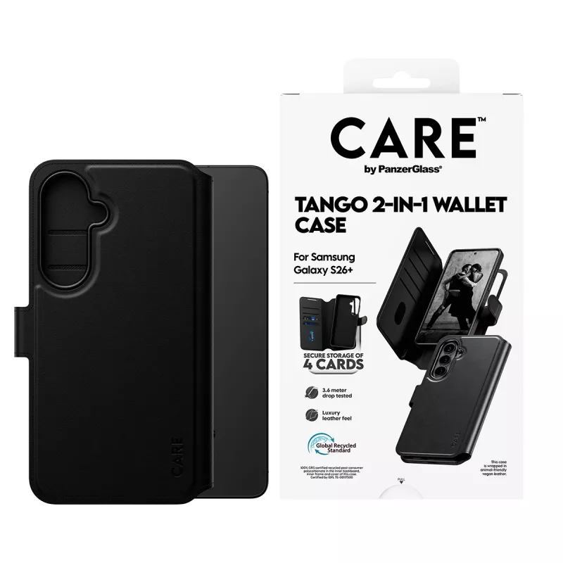 PanzerGlass CARE™ by ® Tango 2-in-1 Wallet Case w. Qi Samsung Galaxy S26+