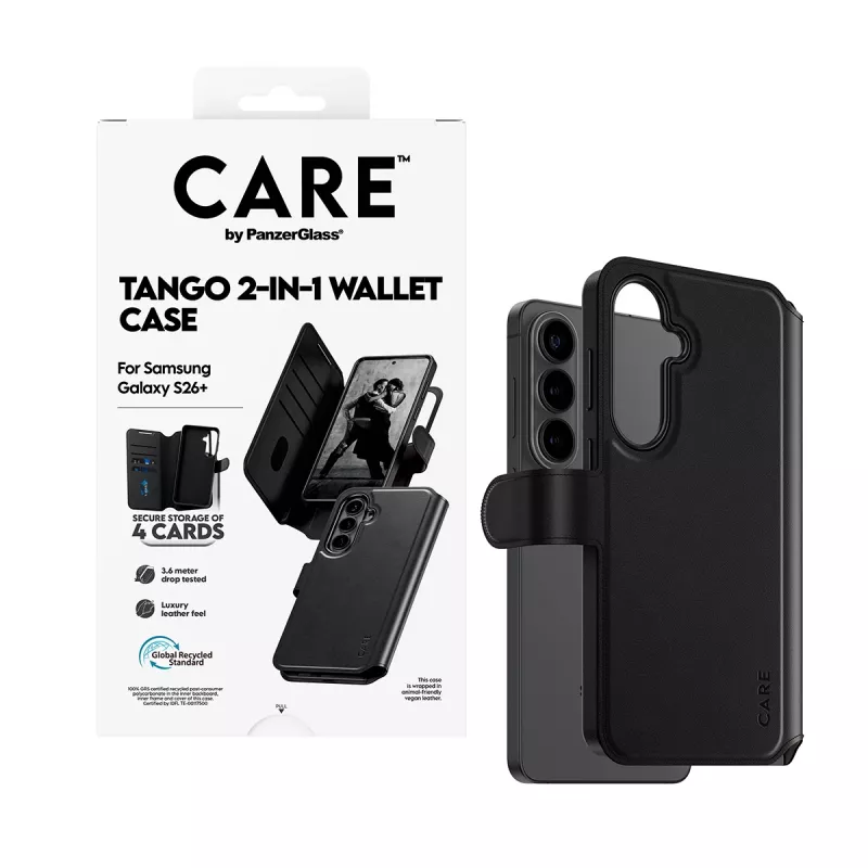 PanzerGlass CARE™ by ® Tango 2-in-1 Wallet Case w. Qi Samsung Galaxy S26+