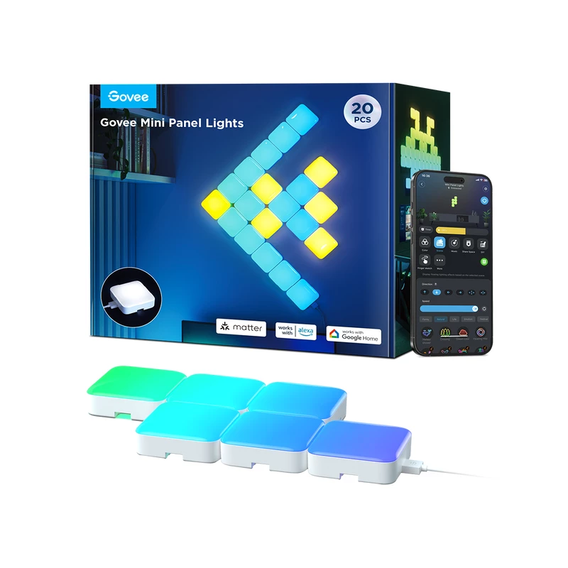 Smart lighting panel Govee Mini Leuchtpaneele — Wi‑Fi & Bluetooth, white, Input 36 V