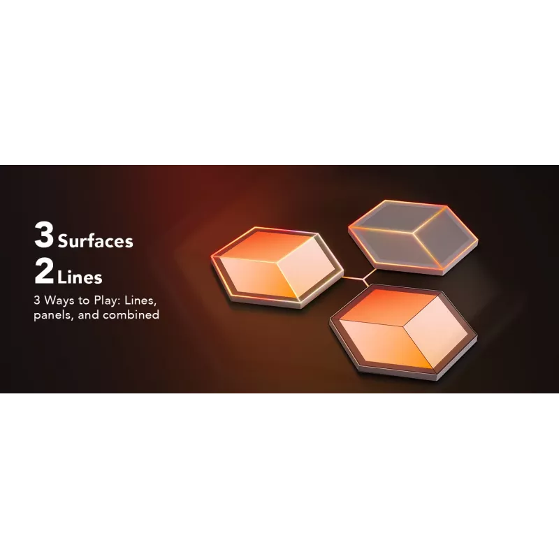 Smart wall light Govee Glide Hexagon Light Panels Ultra expansion pack — Wi‑Fi/Bluetooth, 36V input, grey