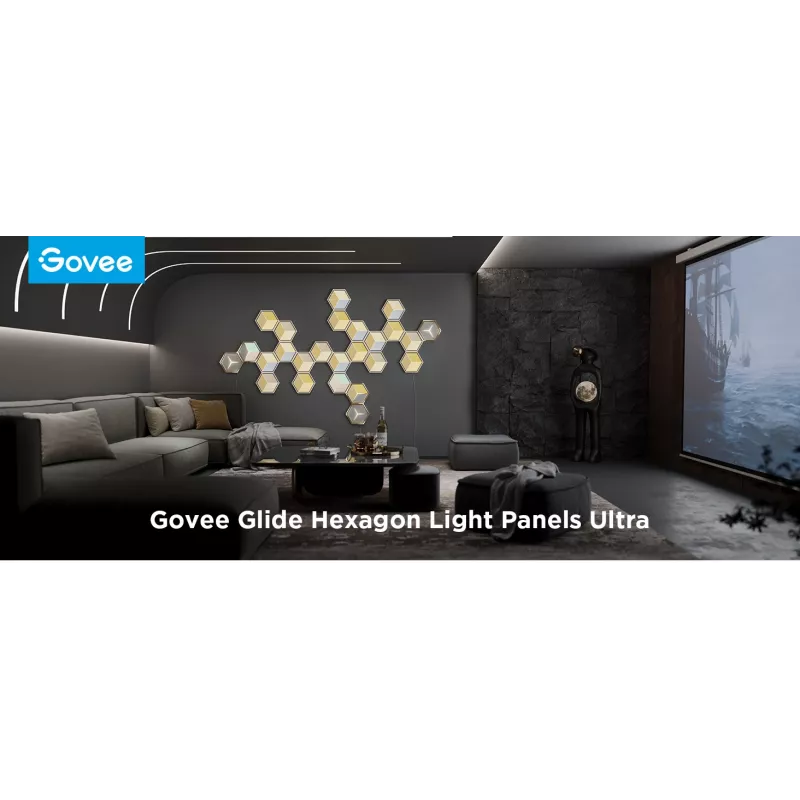 Smart wall light Govee Glide Hexagon Light Panels Ultra expansion pack — Wi‑Fi/Bluetooth, 36V input, grey