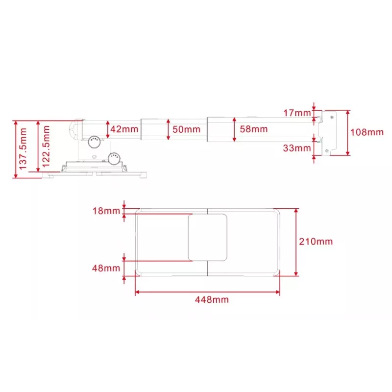 Projector Mount Multibrackets M Projector Mount Short Throw Deluxe 300-700 Medium Wall Mount 25 kg White