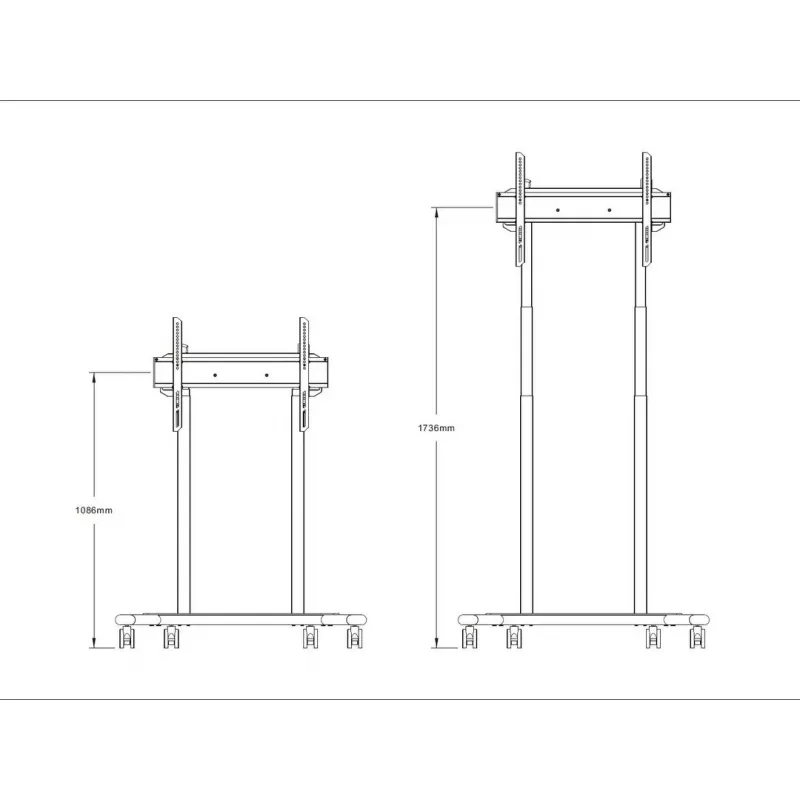 Multibrackets M Motorized Floorstand 60kg Black Max weight 60kg Min screen 94cm Max screen 2.29m