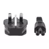Manhattan Mains Power Cord/Cable, UK 3-pin plug to C5 Female (cloverleaf/triangular), 1.8m, 16A, Lead, Lifetime Warranty