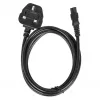 Manhattan Mains Power Cord/Cable, UK 3-pin plug to C5 Female (cloverleaf/triangular), 1.8m, 16A, Lead, Lifetime Warranty