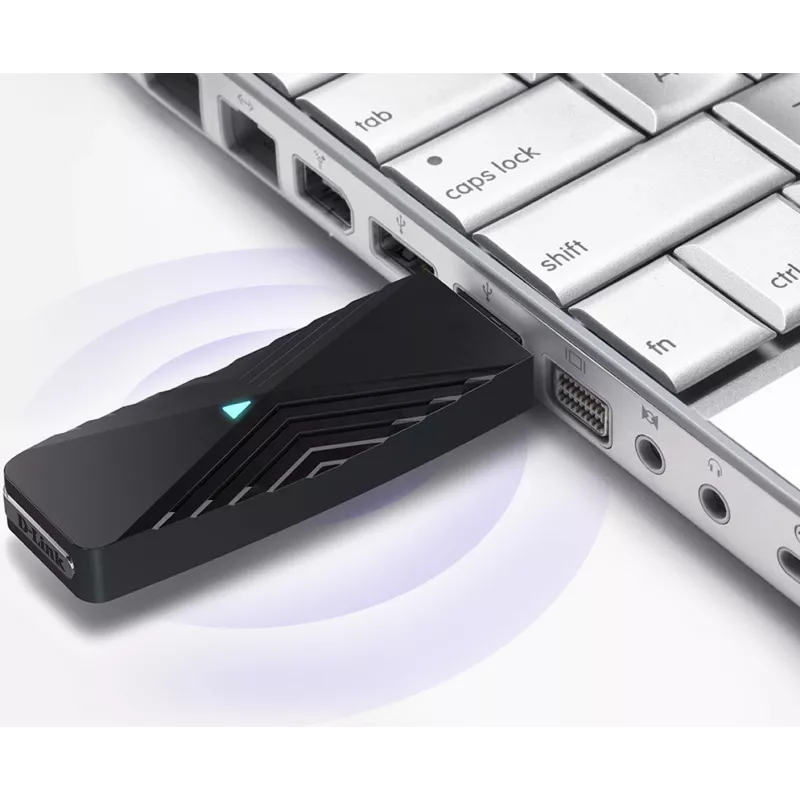 D-Link AX1800 Wi-Fi USB Adapter, Wireless, USB, WLAN, Wi-Fi 6 (802.11ax), 1800 Mbit/s, Black