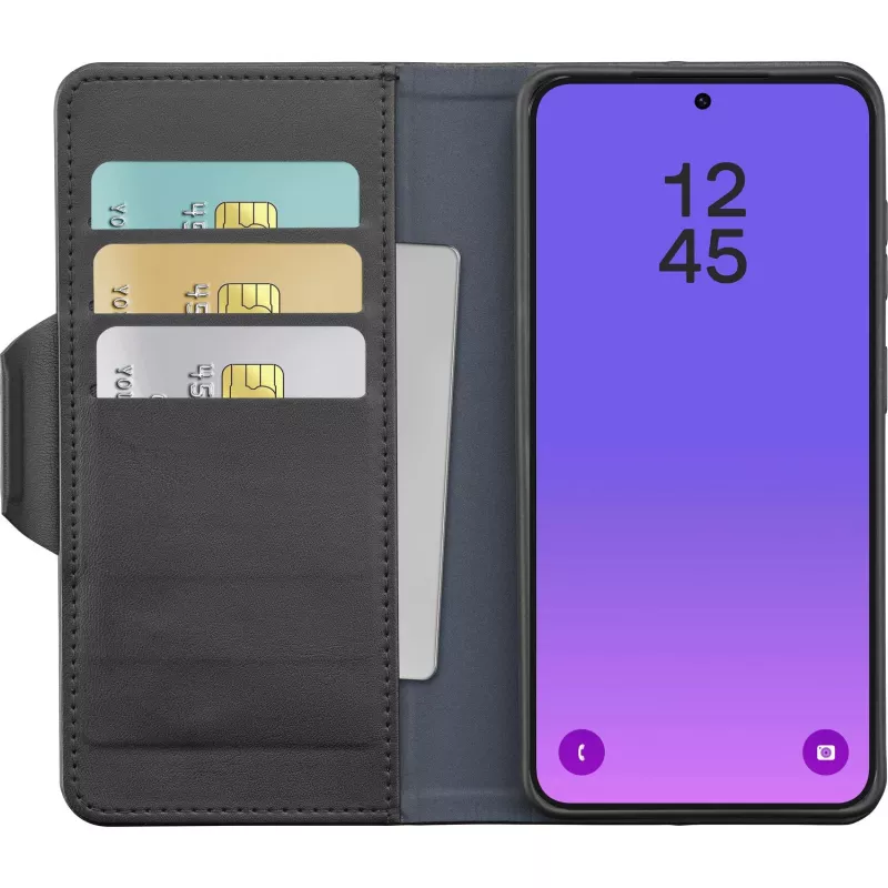 Cellularline Book Agenda 2 - Galaxy A57 Book-style faux leather case with magnetic closure, stand function, and RFID/NFC protection for contactless cards.