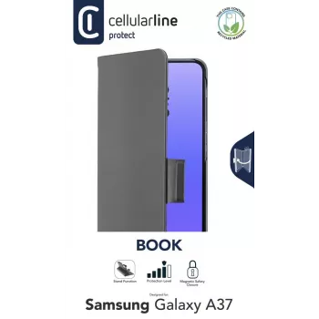 Cellularline BOOK 3 – Galaxy A37 Book-style case with magnetic closure, card pocket and easy card removal. Protects your phone without blocking access to buttons and ports.