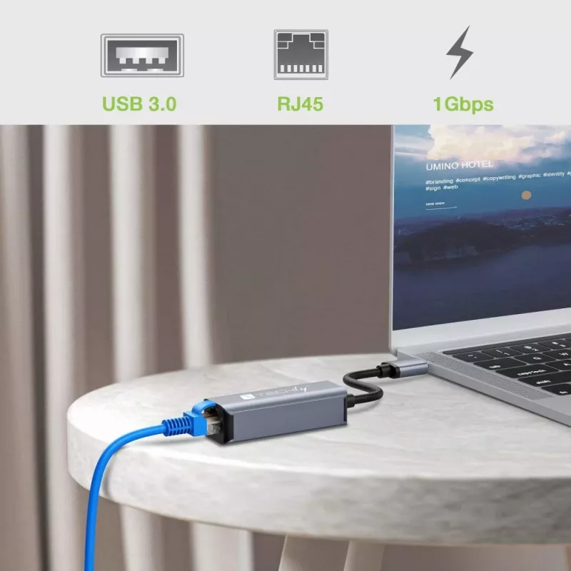 Techly IDATA USB-ETGIGA-AA laptop dock/port replicator Wired USB 3.2 Gen 1 (3.1 Gen 1) Type-A Black, Silver