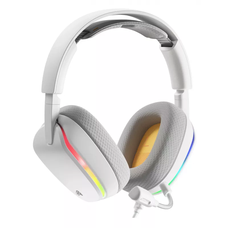 Glorious Gaming Glorious GHS Eternal RGB - Stereo RGB Gaming Headset for PC, PS5, PS4, Switch - Custom Tuned Angled Drivers, Adjustable Crystal Clear Detachable Mic, USB-C - Durable, All Day/Night Comfort - White