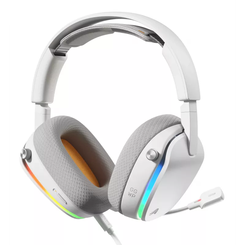 Glorious Gaming Glorious GHS Eternal RGB - Stereo RGB Gaming Headset for PC, PS5, PS4, Switch - Custom Tuned Angled Drivers, Adjustable Crystal Clear Detachable Mic, USB-C - Durable, All Day/Night Comfort - White