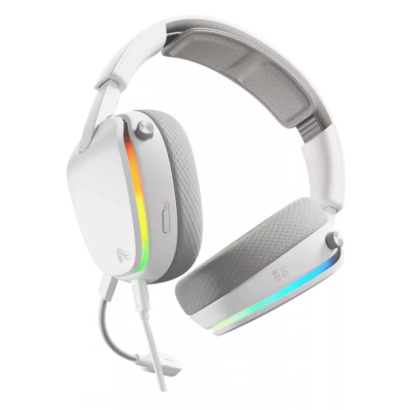 Glorious Gaming Glorious GHS Eternal RGB - Stereo RGB Gaming Headset for PC, PS5, PS4, Switch - Custom Tuned Angled Drivers, Adjustable Crystal Clear Detachable Mic, USB-C - Durable, All Day/Night Comfort - White