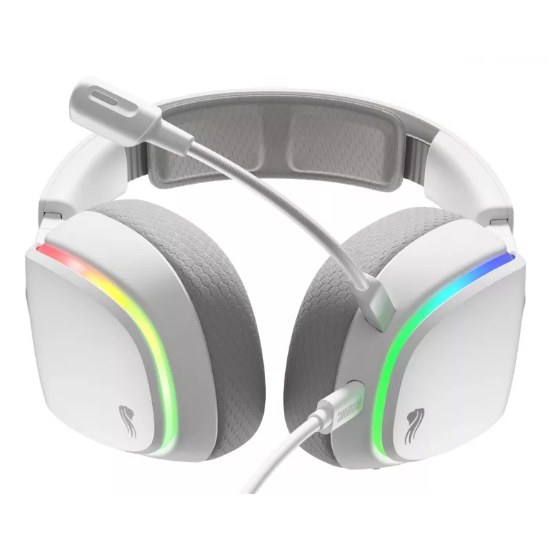 Glorious Gaming Glorious GHS Eternal RGB - Stereo RGB Gaming Headset for PC, PS5, PS4, Switch - Custom Tuned Angled Drivers, Adjustable Crystal Clear Detachable Mic, USB-C - Durable, All Day/Night Comfort - White
