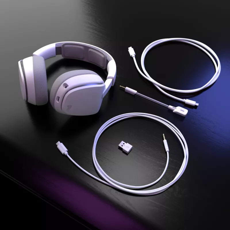 Glorious Gaming Glorious GHS Eternal RGB - Stereo RGB Gaming Headset for PC, PS5, PS4, Switch - Custom Tuned Angled Drivers, Adjustable Crystal Clear Detachable Mic, USB-C - Durable, All Day/Night Comfort - White