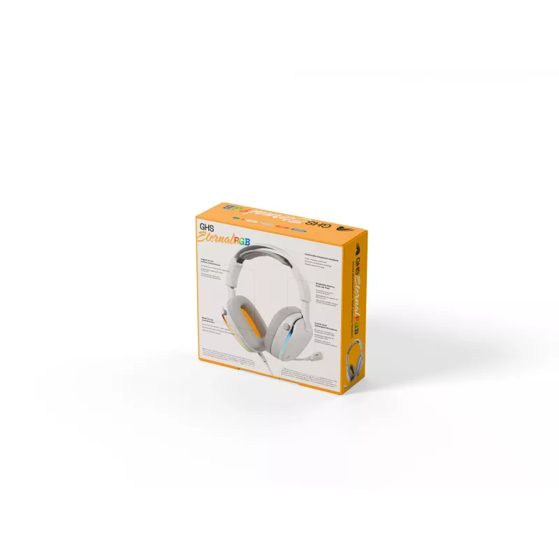 Glorious Gaming Glorious GHS Eternal RGB - Stereo RGB Gaming Headset for PC, PS5, PS4, Switch - Custom Tuned Angled Drivers, Adjustable Crystal Clear Detachable Mic, USB-C - Durable, All Day/Night Comfort - White