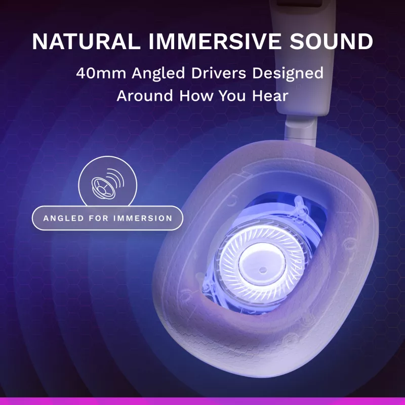 Glorious Gaming Glorious GHS Eternal RGB - Stereo RGB Gaming Headset for PC, PS5, PS4, Switch - Custom Tuned Angled Drivers, Adjustable Crystal Clear Detachable Mic, USB-C - Durable, All Day/Night Comfort - White