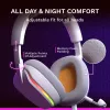 Glorious Gaming Glorious GHS Eternal RGB - Stereo RGB Gaming Headset for PC, PS5, PS4, Switch - Custom Tuned Angled Drivers, Adjustable Crystal Clear Detachable Mic, USB-C - Durable, All Day/Night Comfort - White