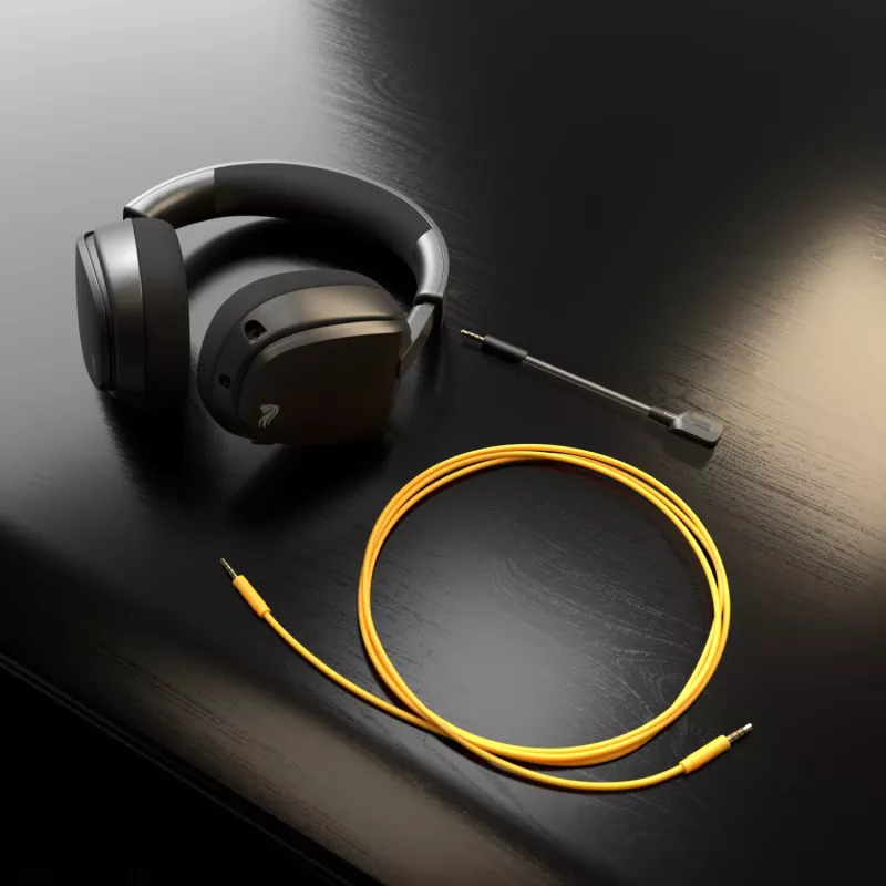 Glorious Gaming Glorious GHS Eternal - Stereo Gaming Headset for PC, PS5, PS4, Xbox, Switch - Custom Tuned Angled Drivers, Adjustable Crystal Clear Detachable Mic, 3.5mm - Durable, All Day/Night Comfort - Black