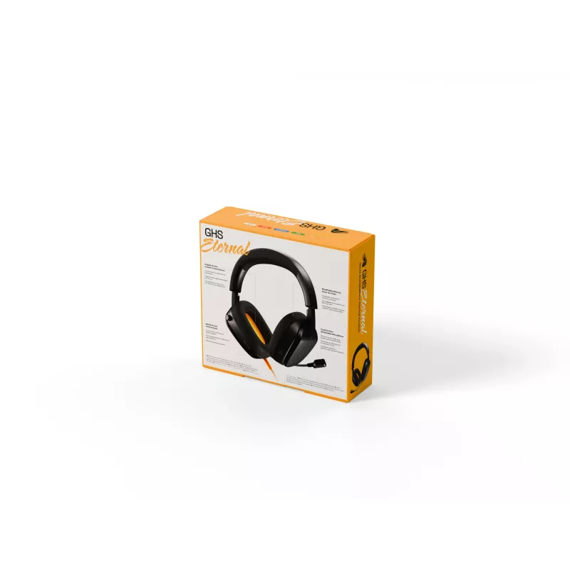 Glorious Gaming Glorious GHS Eternal - Stereo Gaming Headset for PC, PS5, PS4, Xbox, Switch - Custom Tuned Angled Drivers, Adjustable Crystal Clear Detachable Mic, 3.5mm - Durable, All Day/Night Comfort - Black