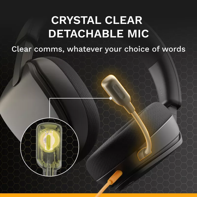 Glorious Gaming Glorious GHS Eternal - Stereo Gaming Headset for PC, PS5, PS4, Xbox, Switch - Custom Tuned Angled Drivers, Adjustable Crystal Clear Detachable Mic, 3.5mm - Durable, All Day/Night Comfort - Black