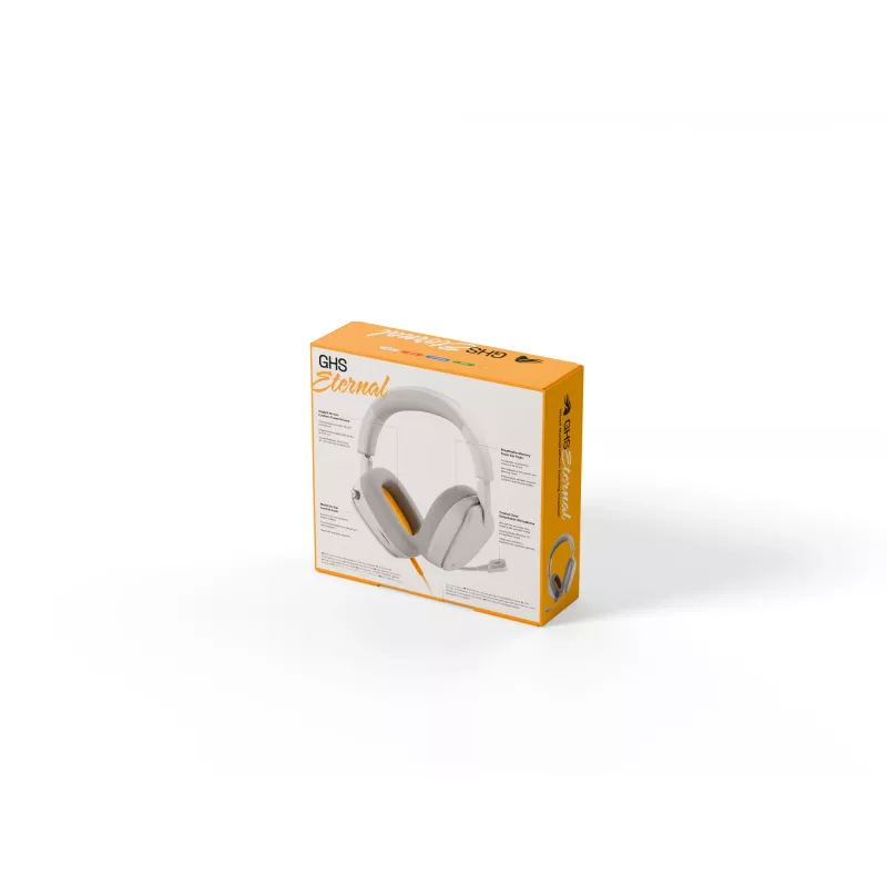 Glorious Gaming Glorious GHS Eternal - Stereo Gaming Headset for PC, PS5, PS4, Xbox, Switch - Custom Tuned Angled Drivers, Adjustable Crystal Clear Detachable Mic, 3.5mm - Durable, All Day/Night Comfort - White