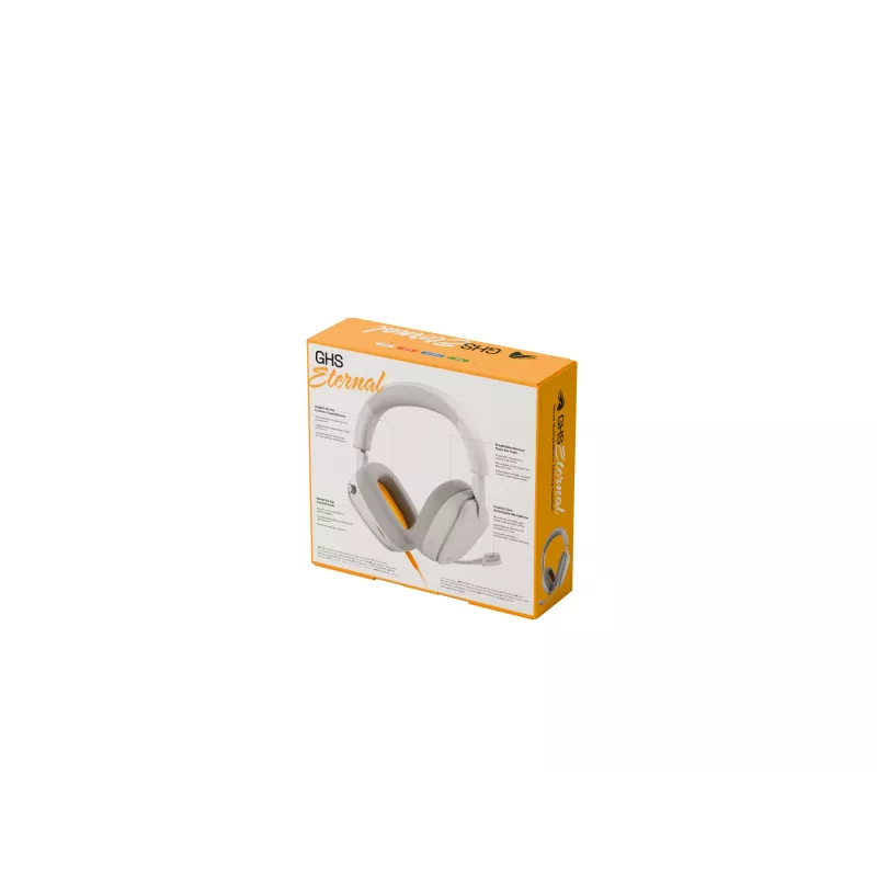Glorious Gaming Glorious GHS Eternal - Stereo Gaming Headset for PC, PS5, PS4, Xbox, Switch - Custom Tuned Angled Drivers, Adjustable Crystal Clear Detachable Mic, 3.5mm - Durable, All Day/Night Comfort - White