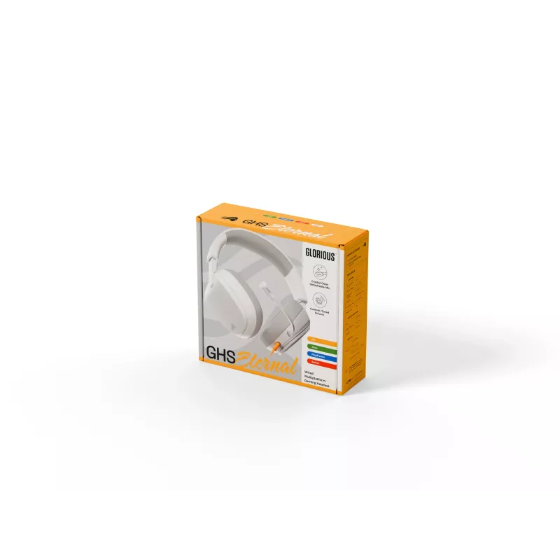 Glorious Gaming Glorious GHS Eternal - Stereo Gaming Headset for PC, PS5, PS4, Xbox, Switch - Custom Tuned Angled Drivers, Adjustable Crystal Clear Detachable Mic, 3.5mm - Durable, All Day/Night Comfort - White