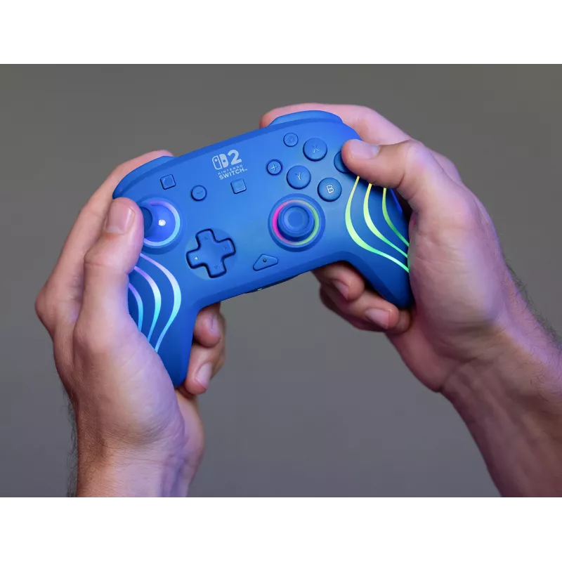 Wired & Wireless Gamepad Turtle Beach Afterglow Wave Blue for Nintendo Switch 2 — Bluetooth/USB-C, RGB, Built-in 20h Battery, 3 m Cable