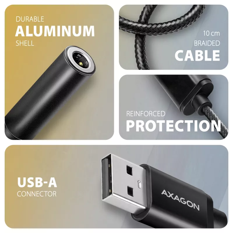 Axagon ADA-HA USB-A to 3.5mm jack Hi-Res DAC Audio Adapter, 384kHz/32bit, Stereo