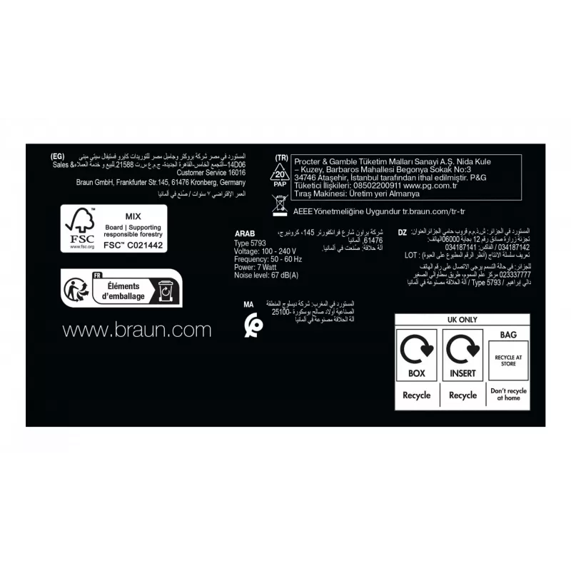 Foil shaver Braun Series 9 Pro+ 9625s — graphite, 5 heads, Li‑Ion battery, trimmer, wet & dry