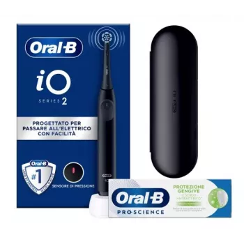 Vibrating electric toothbrush BRAUN Oral‑B iO2 for adults Black — built‑in battery, 1 handle, 1 brush head