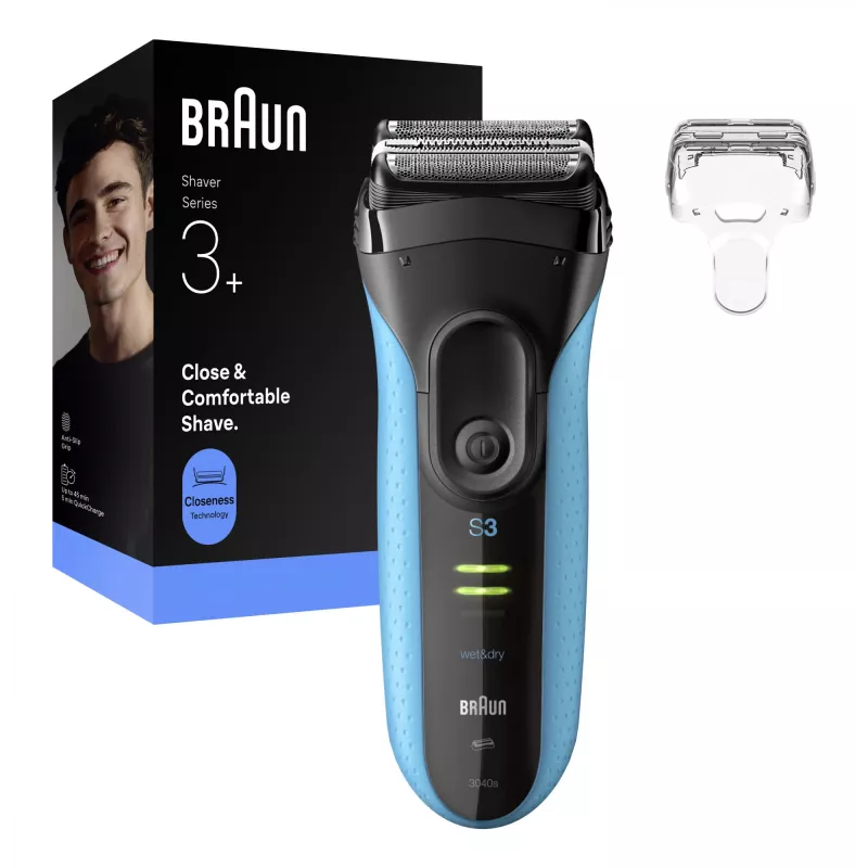 Electric shaver BRAUN Series 3 3040 rechargeable black/blue, model 3040